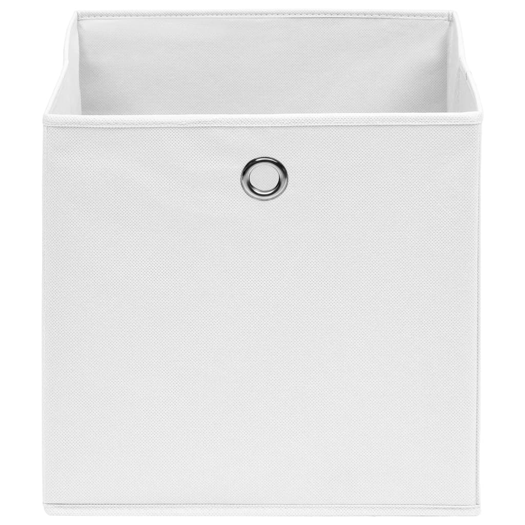 VIDAXL -Speicherboxen 4 PCs 28x28x28 cm Nicht -verwobenes Gewebe weiß