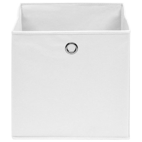 VIDAXL -Speicherboxen 4 PCs 28x28x28 cm Nicht -verwobenes Gewebe weiß