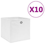 VIDAXL -Speicherboxen 10 PCs 28x28x28 cm Nicht -verwobenes Gewebe weiß