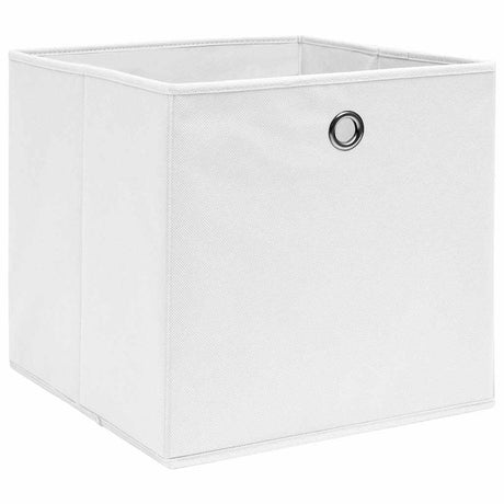 VIDAXL -Speicherboxen 10 PCs 28x28x28 cm Nicht -verwobenes Gewebe weiß