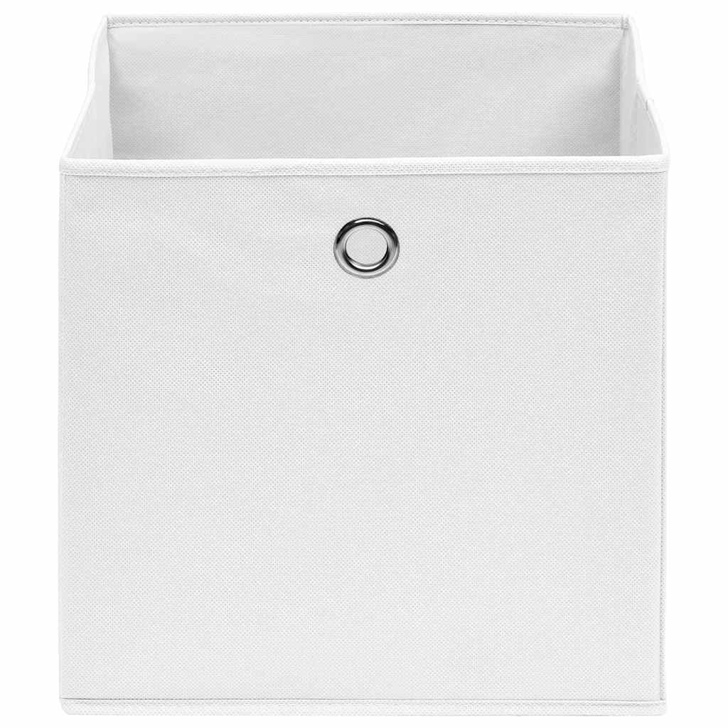 VIDAXL -Speicherboxen 10 PCs 28x28x28 cm Nicht -verwobenes Gewebe weiß