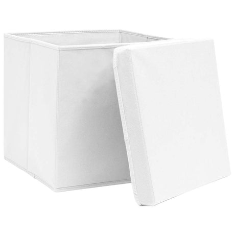 VIDAXL -Speicherboxen mit Deckel 10 ST 28x28x28 cm Weiß