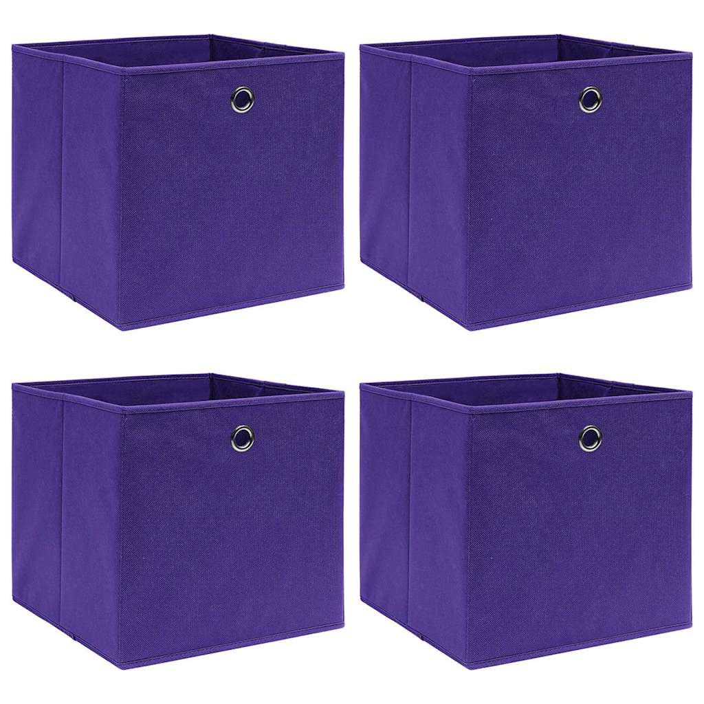 VIDAXL -Speicherboxen 4 PCs 28x28x28 cm Nicht -verwobenes Stoff lila lila