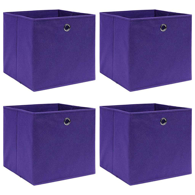 VIDAXL -Speicherboxen 4 PCs 28x28x28 cm Nicht -verwobenes Stoff lila lila