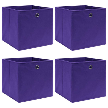 VIDAXL -Speicherboxen 4 PCs 28x28x28 cm Nicht -verwobenes Stoff lila lila