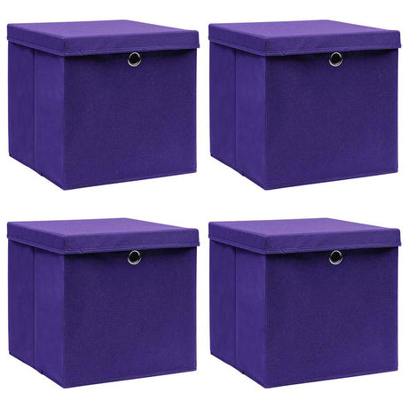 VIDAXL -Speicherboxen mit Deckel 4 PCs 28x28x28 cm lila