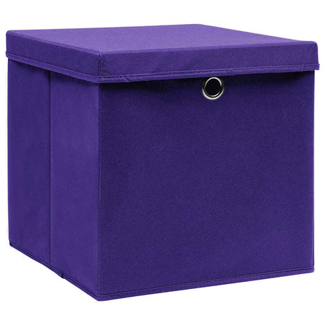 Vidaxl -Speicherboxen mit Deckel 10 ST 28x28x28 cm lila