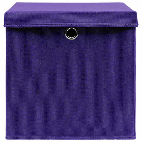 Vidaxl -Speicherboxen mit Deckel 10 ST 28x28x28 cm lila