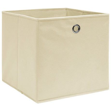 VIDAXL -Speicherboxen 4 PCs 28x28x28 cm Nicht -verwobener Stoffcreme -Colored
