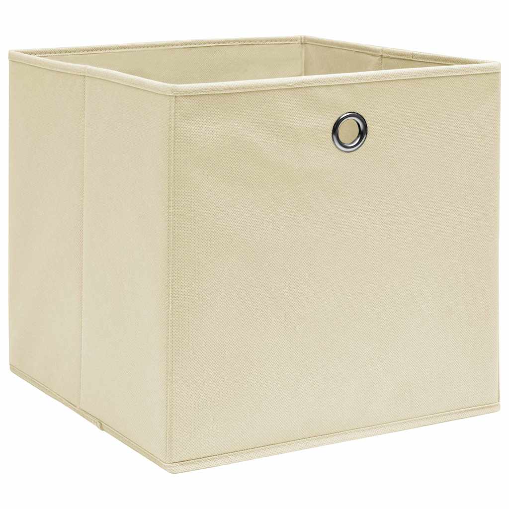 VIDAXL -Speicherboxen 4 PCs 28x28x28 cm Nicht -verwobener Stoffcreme -Colored