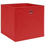 VIDAXL -Speicherboxen 4 PCs 28x28x28 cm Nicht -verwobener Stoff rot