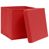 VIDAXL -Speicherboxen mit Deckel 4 PCs 28x28x28 cm rot