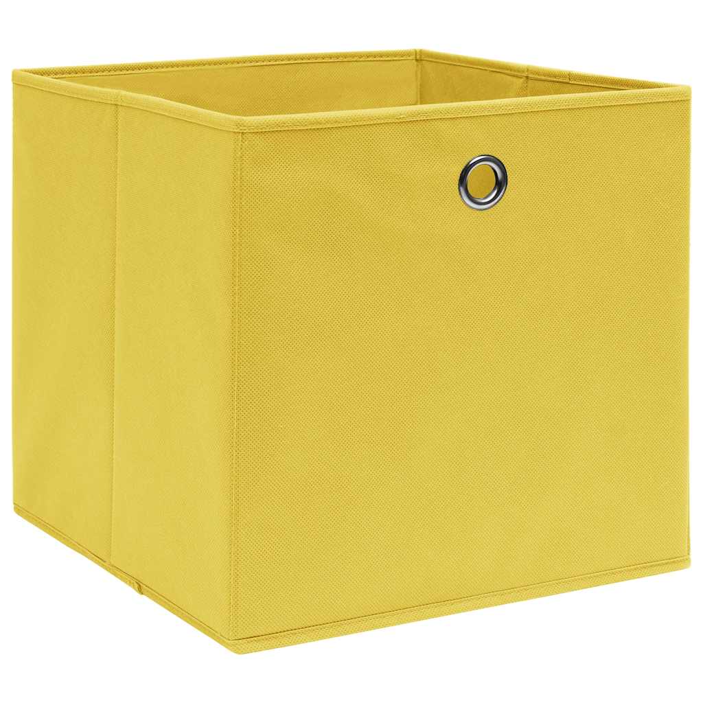 VIDAXL -Speicherboxen 4 PCs 28x28x28 cm Nicht -verwobener Stoff gelbgelb