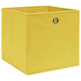 VIDAXL -Speicherboxen 4 PCs 28x28x28 cm Nicht -verwobener Stoff gelbgelb
