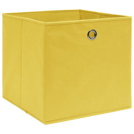 VIDAXL -Speicherboxen 4 PCs 28x28x28 cm Nicht -verwobener Stoff gelbgelb