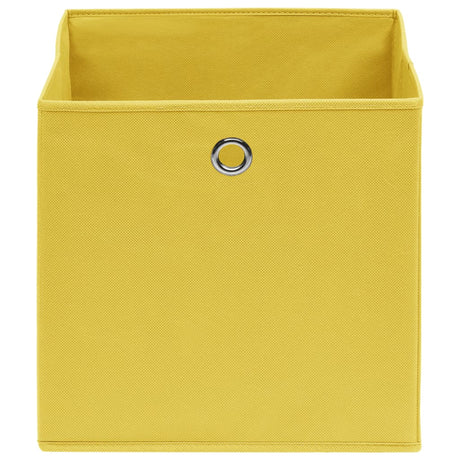 VIDAXL -Speicherboxen 4 PCs 28x28x28 cm Nicht -verwobener Stoff gelbgelb