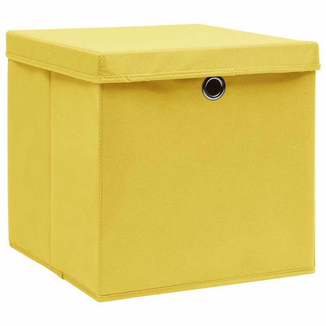 VIDAXL -Speicherboxen mit Deckel 4 PCs 28x28x28 cm Gelb