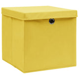 VIDAXL -Speicherboxen mit Deckel 4 PCs 28x28x28 cm Gelb