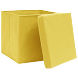 VIDAXL -Speicherboxen mit Deckel 4 PCs 28x28x28 cm Gelb