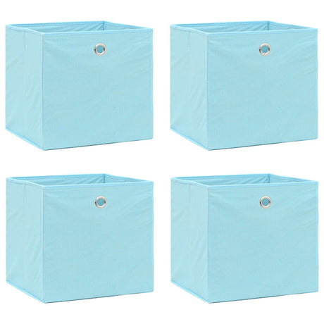 VIDAXL -Speicherboxen 4 PCs 28x28x28 cm Nicht -verwobenes Stoff Baby Blau