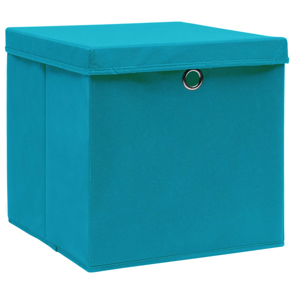 VIDAXL -Speicherboxen mit Deckel 4 PCs 28x28x28 cm Babyblau
