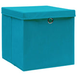 Vidaxl -Speicherboxen mit Deckel 10 ST 28x28x28 cm Baby Blau