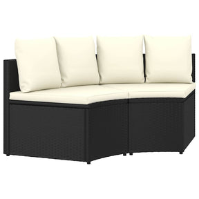 Vidaxl 2-delige loungeset met kussens poly rattan zwart