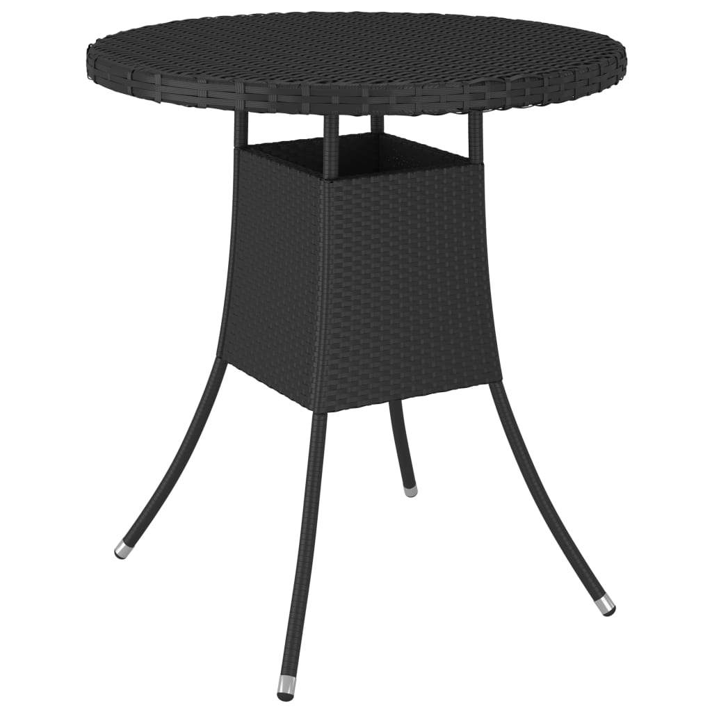 Vidaxl tuintafel 70x70x73 cm poly rattan zwart