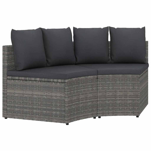 Vidaxl 2-delige loungeset met kussens poly rattan grijs