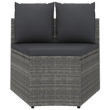 Vidaxl 2-delige loungeset met kussens poly rattan grijs