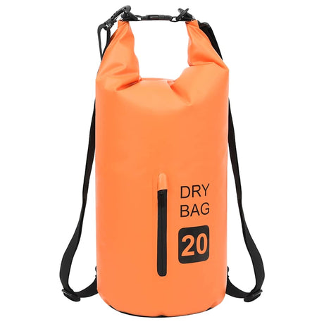 Vidaxl drybag met rits 20 l pvc oranje