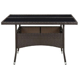 Vidaxl tuintafel poly rattan en glas bruin