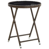 Vidaxl salontafel 60 cm poly rattan en gehard glas bruin