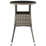 Vidaxl tuintafel ø60x75 cm gehard glas en poly rattan grijs