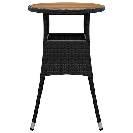 Vidaxl tuintafel ø60x75 cm acaciahout en poly rattan zwart