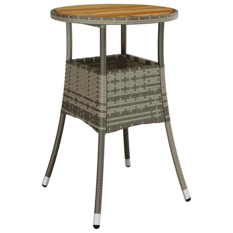 Vidaxl tuintafel ø60x75 cm acaciahout en poly rattan grijs