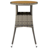 Vidaxl tuintafel ø60x75 cm acaciahout en poly rattan grijs