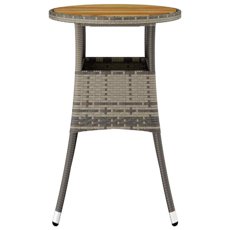 Vidaxl tuintafel ø60x75 cm acaciahout en poly rattan grijs