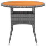 Vidaxl tuintafel ø80x75 cm acaciahout en poly rattan grijs