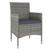 Vidaxl 4-delige tuinstoelen- en voetenbankenset poly rattan grijs