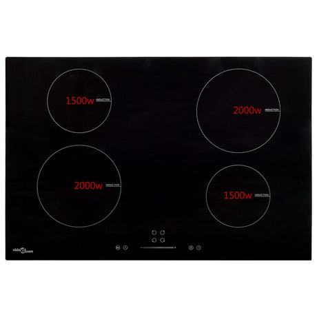 VIDAXL -Induktionskochfeld 4 Zonen Berührungssteuerung 7000 W 77 cm Glas