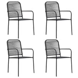 Vidaxl tuinstoelen 4 st katoenen touw en staal zwart