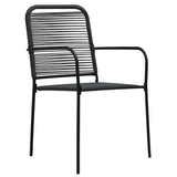 Vidaxl tuinstoelen 4 st katoenen touw en staal zwart