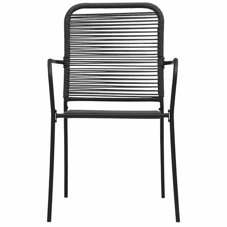 Vidaxl tuinstoelen 4 st katoenen touw en staal zwart
