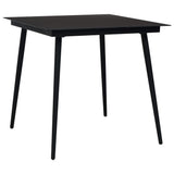 Vidaxl tuintafel 80x80x74 cm staal en glas zwart
