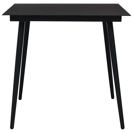 Vidaxl tuintafel 80x80x74 cm staal en glas zwart