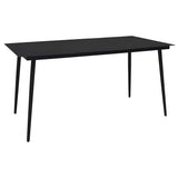 Vidaxl tuintafel 150x80x74 cm staal en glas zwart