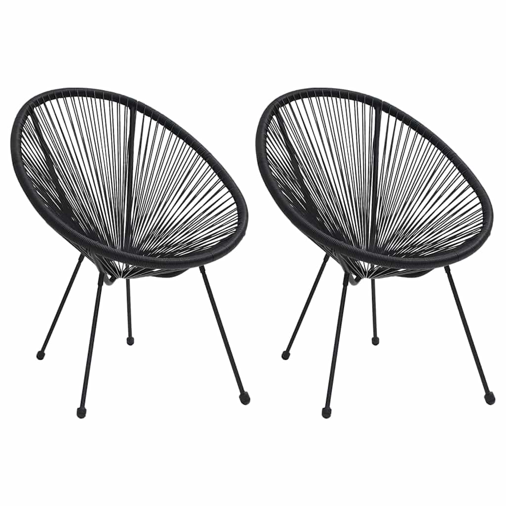 Vidaxl maanstoelen 2 st rattan zwart
