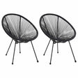Vidaxl maanstoelen 2 st rattan zwart