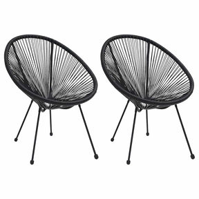 Vidaxl maanstoelen 2 st rattan zwart